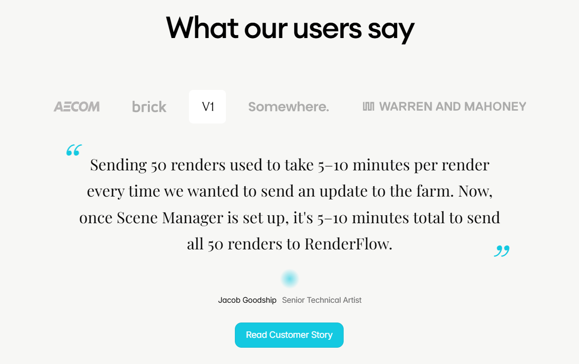 Screenshot of testimonials pulze