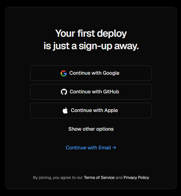 Screenshot of auth vercel 2