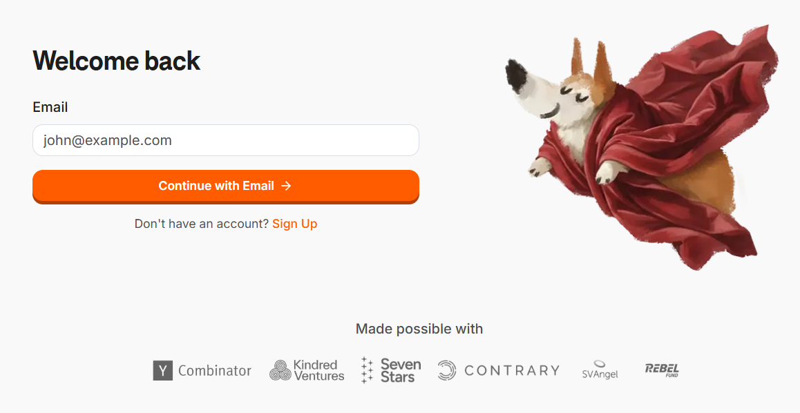 Screenshot of auth corgi
