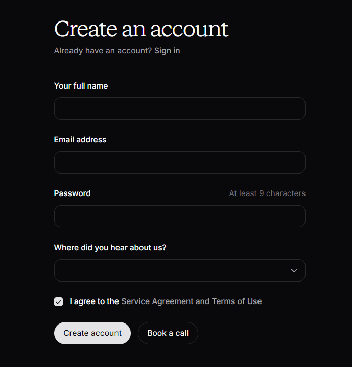 Screenshot of forms handhold