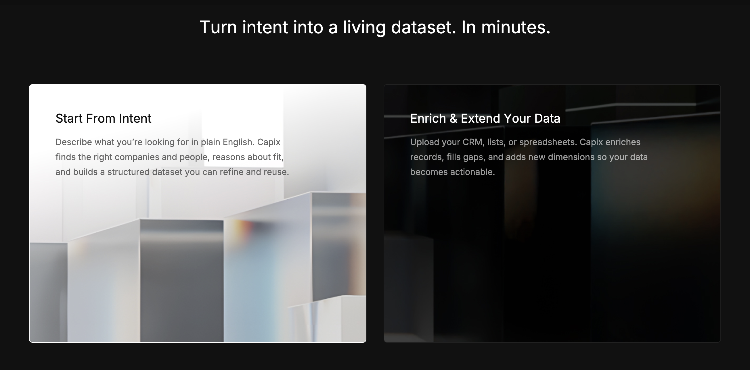 Screenshot of features capix