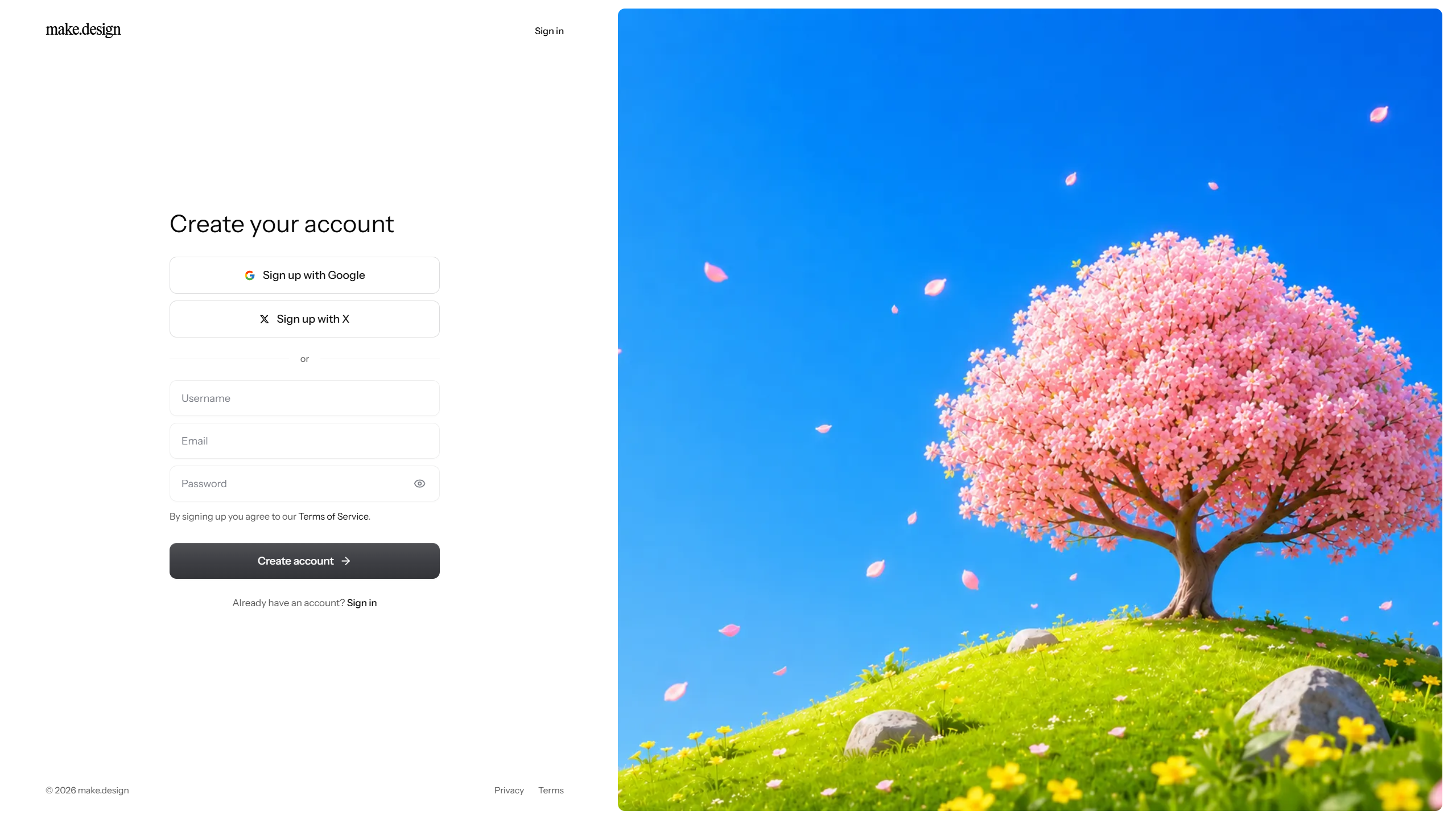 Screenshot of auth make design
