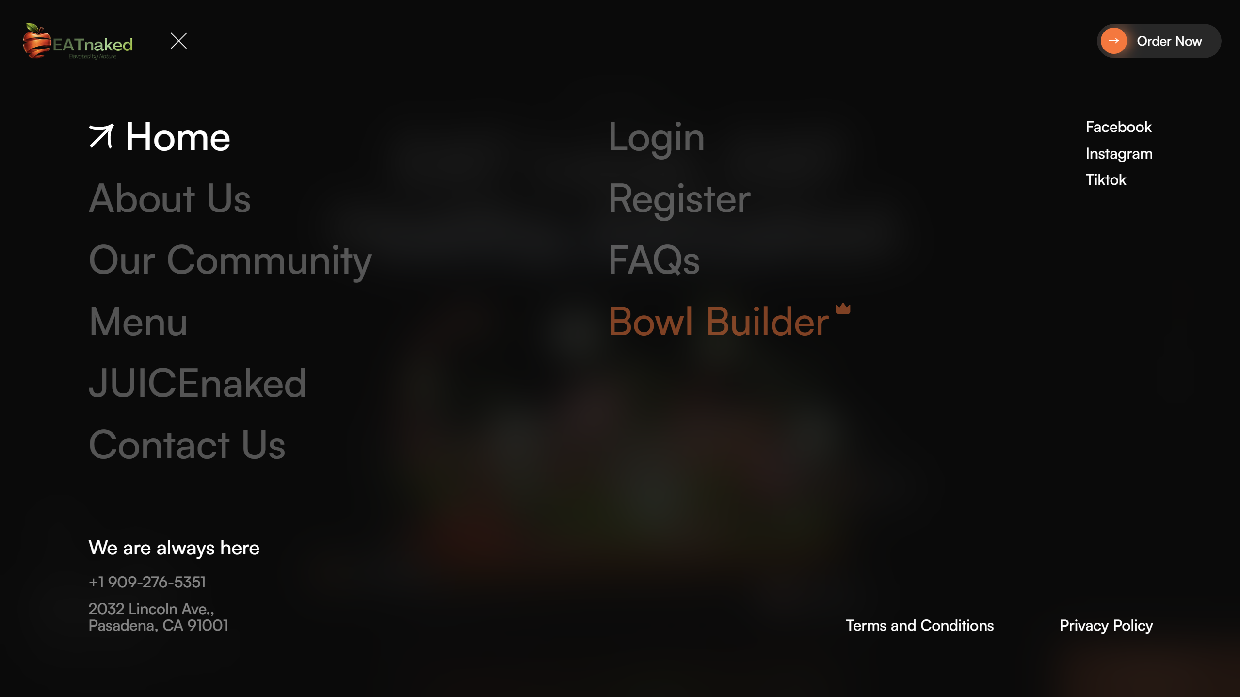 Screenshot of navigation eatnaked