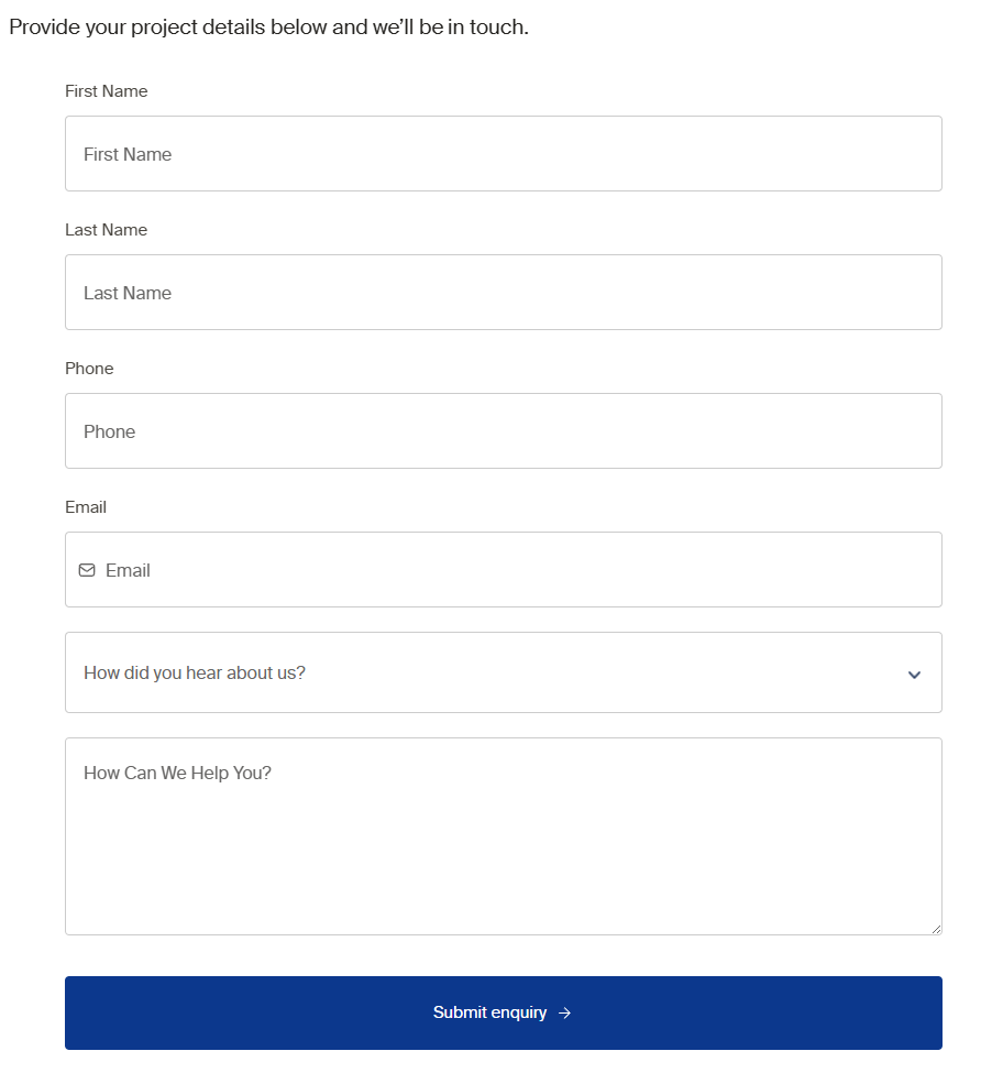 Screenshot of forms haven constructions