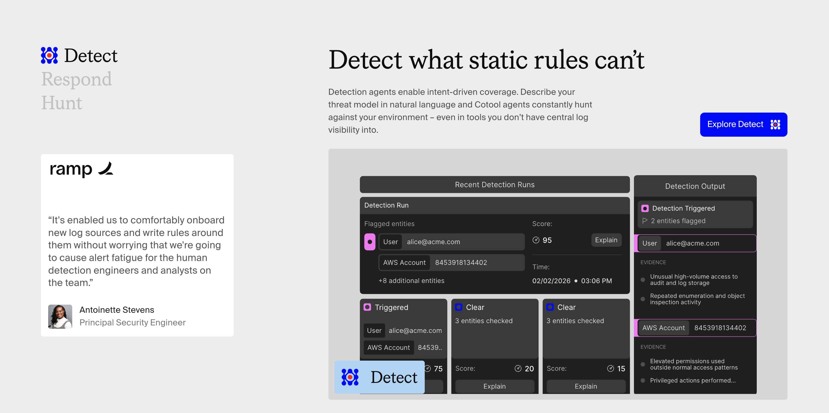Screenshot of features cotool ai