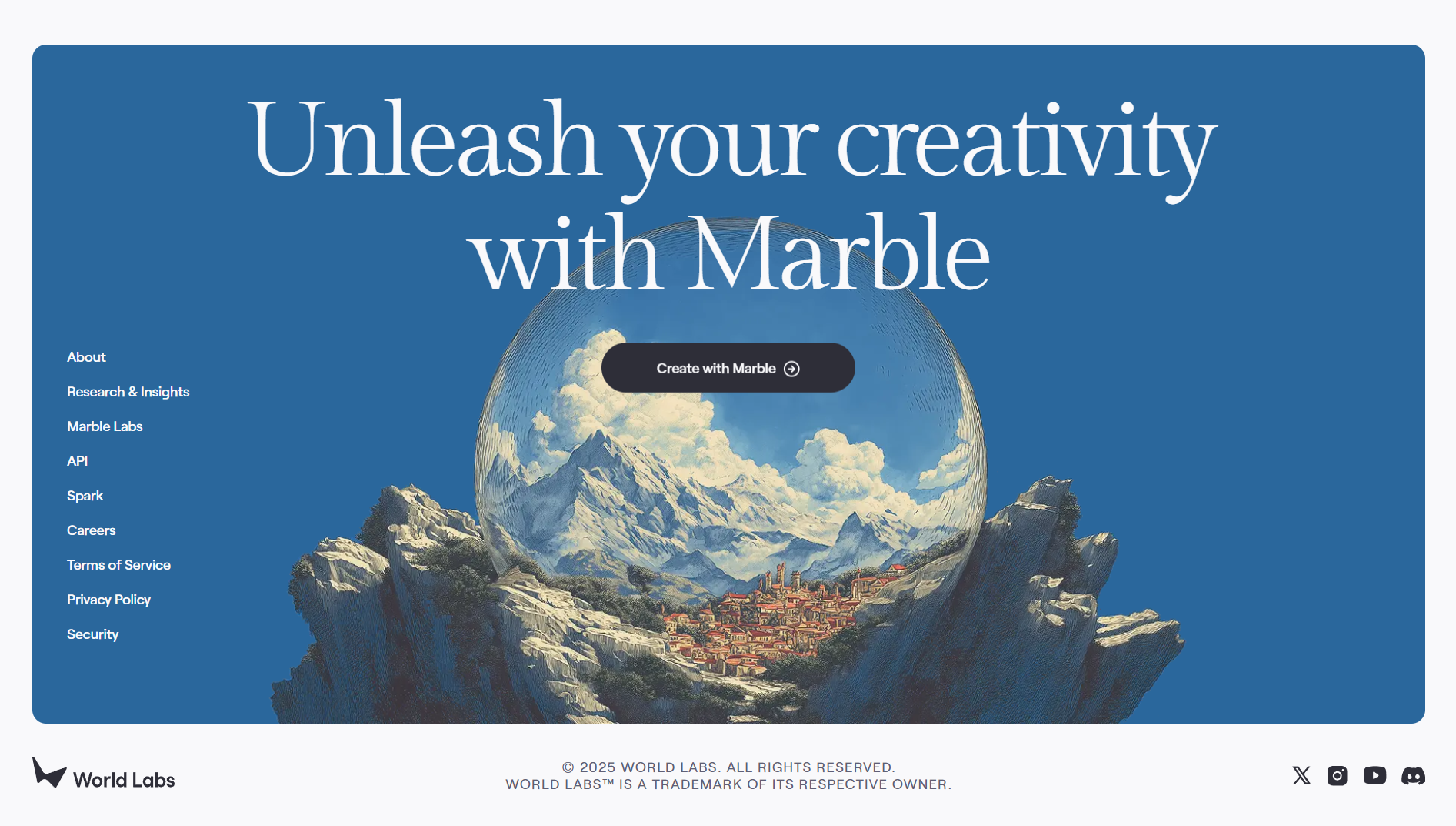 Screenshot of footer world labs