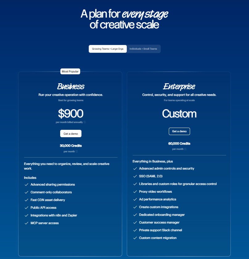 Screenshot of pricing air