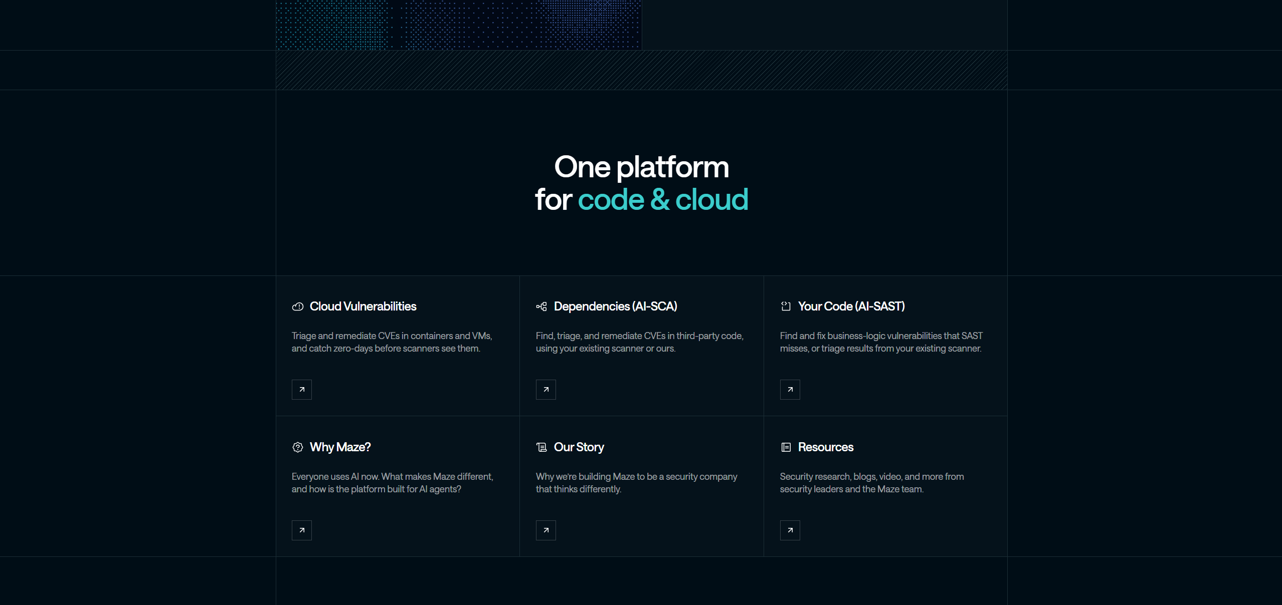 Screenshot of features maze